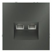 Розетка компьютерная встраиваемая VOLTUM S70 двойная RJ45+RJ45 кат.6, (титан)