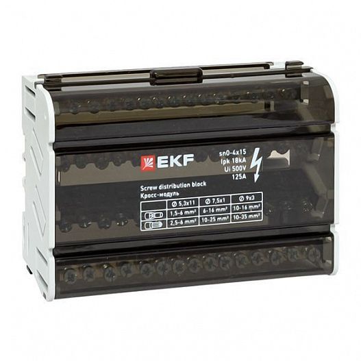 Шина нулевая в корпусе 4х15 EKF sn0-4x15