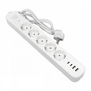 Удлинитель 5х5м IP20 2USB 2.4А+2type-C LUX 1.5кв.мм EKF UBA-LUX-505-TC