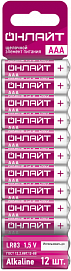 Элемент питания алкалиновый 90 624 OBT-ALK-LR03-BP12 (блист.12шт) ОНЛАЙТ 90624