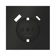 Накладка для розетки с заземлением и защитными шторками, с USB A+C, S70 (черный матовый)