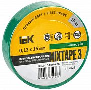 Изолента ПВХ 0.13х15мм (рул.10м) зел. IEK UIZ-13-10-10M-K06