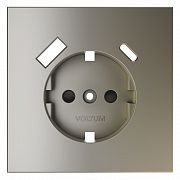 Накладка для розетки с заземлением и защитными шторками, с USB A+C, S70 (шелк)