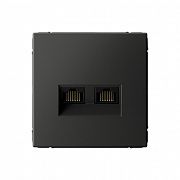 Systeme Electric ArtGallery Базальт Розетка двойная компьютерная RJ45+RJ45, кат.6А, механизм