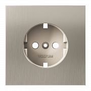 Накладка для розетки с заземлением, S70 Metal (никель)