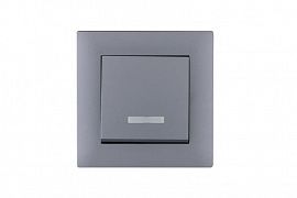 Выключатель 1-клав. с подсветкой Karea RIZZ STAR сер. Makel 88065021