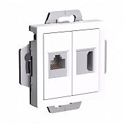 Systeme Electric AtlasDesign Белый Розетка двойная HDMI+RJ45, кат.5Е, механизм