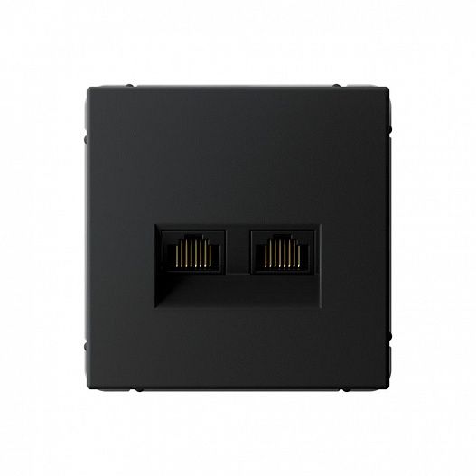 Systeme Electric ArtGallery Карбон Розетка двойная компьютерная RJ45+RJ45, кат.6А, механизм