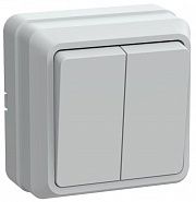 Выключатель 2-кл. ОП Октава 10А IP20 ВС20-2-0-ОБ 250В бел. GENERICA EVO20-K01-10-DC