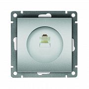 Розетка компьютерная 1-м СП Афина RJ45 кат.5E механизм серебр. Universal A0051-S