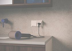 Накладка для розетки с заземлением, защитными шторками и крышкой, S70 (хлопок)