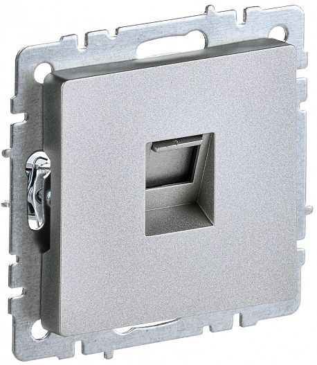 Розетка компьютерная  RJ45 кат.5E BRITE   алюм. IEK BR-K10-1-K47