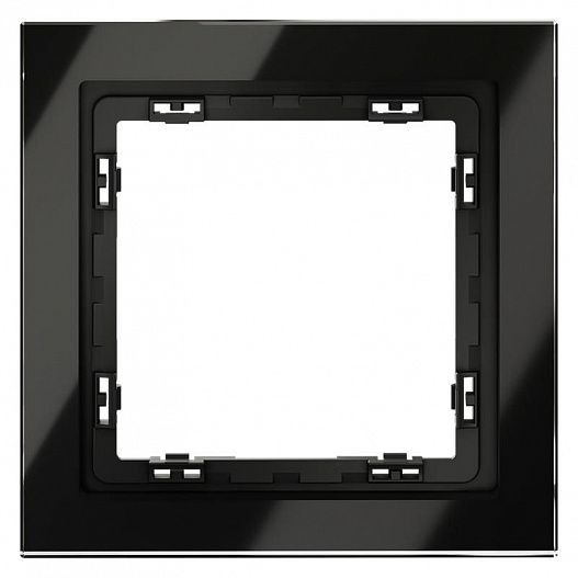 Рамка 1-м S70 стеклян. черн. Voltum VLS110108