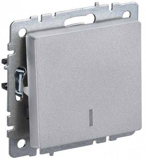 Выключатель 1-кл.  BRITE  10А с инд. алюм. IEK BR-V10-1-10-K47