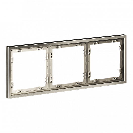 Рамка металлическая на 3 поста, S70 Metal (никель)