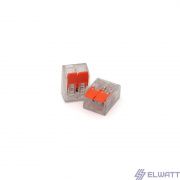 Клемма компактная многоразовая 2-х проводная 2х(1-4мм) с рычагом 221-412 Elwatt