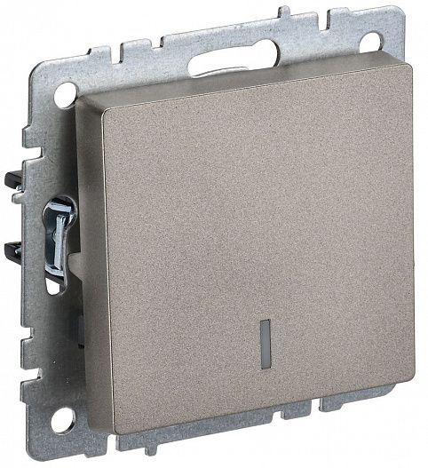 Выключатель 1-кл.  BRITE  10А с инд. шампань IEK BR-V10-1-10-K37
