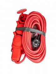 Удлинитель на каучуковой колодке 3х10м 16А IP44 250В 4кВт каучук КГ 3х2.5 красн. УХз16 Россия КОСМОС YKsm10m-3g(16A)KG-R