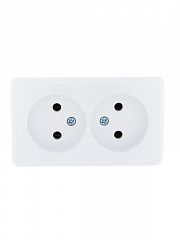 Розетка 2-м ОП Viola 16А IP20 без заземл. бел. LEZARD 751-0200-128