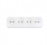 Розетка 4-м ОП 16А IP20 без заземл. бел. Bylectrica РА16-246