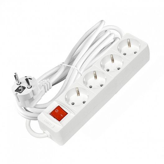 Удлинитель 4х3х16А IP20 3х1 с выкл. бел. Союз 2793