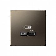 Systeme Electric ArtGallery Мокко USB Розетка тип-С 65Вт высокоскор.заряд. QC, PD, механизм