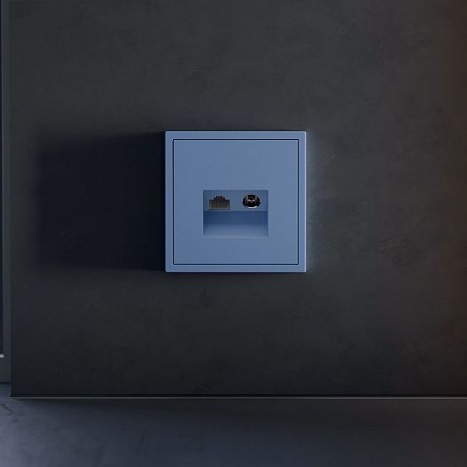 Накладка для розетки TV+RJ45 кат. 6, S70 (деним)