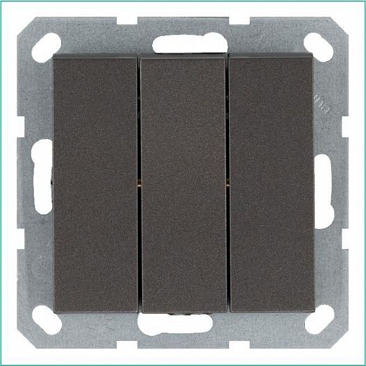 Выключатель 3-кл. 10А IP20 механизм мокко Jasmart G3031Z