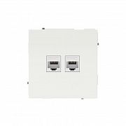 Розетка компьютерная 2-м KANT RJ45 кат.5E без шторки бел. магнолия DKC 7000664