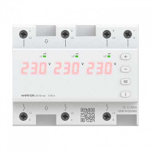 Реле напряжения D6-50 red Welrok 4660251140403