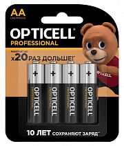 Элемент питания алкалиновый AA/LR6 (блист. 4шт) Professional Opticell 5052001/6052001