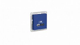 SE AtlasDesign Аквамарин Розетка USB A+С, 5В/2,4А, 2х5В/1,2А, механизм ATN001139