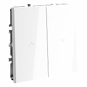 Выключатель встраиваемый VOLTUM S70 для жалюзи 10А, (белый глянцевый)