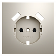 Накладка для розетки с заземлением и защитными шторками, с USB A+A, S70 (кашемир)
