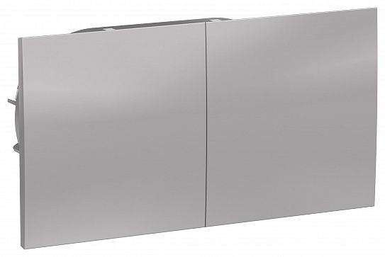 SE AtlasDesign Алюминий Розетка с/з двойная, со шторками, с крышкой, 16А, в сборе