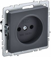 Розетка BRITE  10А без заземл. без защ. шторок графит IEK BR-R10-10-K53