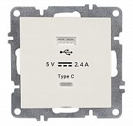 Розетка LAVIN/KAREN USB + TYPE-C механизм бел. ARVIA 50 01 1000 304