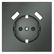 Накладка для розетки с заземлением и защитными шторками, с USB A+A, S70 (титан)
