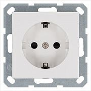 Розетка 1-м Shuko 16А IP20 с заземл. защ. шторки механизм бел. глянцевый Jasmart G5501W