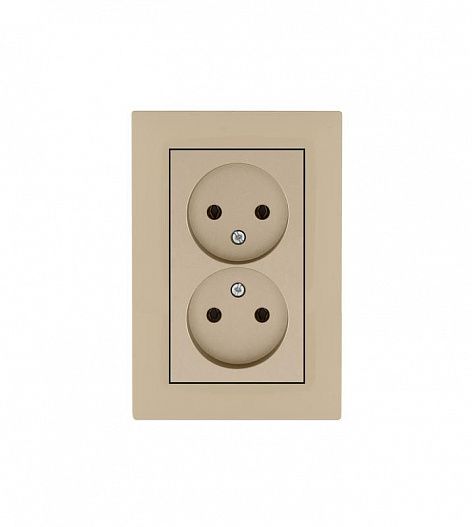 Розетка 2-я Karea RIZZ без заземл. крем Makel 88010017