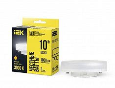 Лампа светодиодная ECO T75 таблетка 10Вт 230В 3000К GX53 IEK LLE-T80-10-230-30-GX53