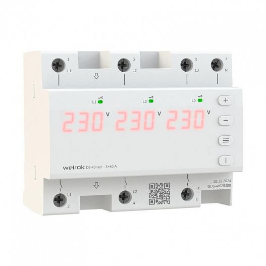 Реле напряжения D6-40 red Welrok 4660251140397