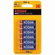 Элемент питания алкалиновый AA/LR6 1.5В MAX SUPER Alkaline (блист.6шт) KODAK Б0064203