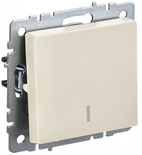 Выключатель 1-кл.  BRITE   10А с инд. беж. IEK BR-V10-1-10-K10