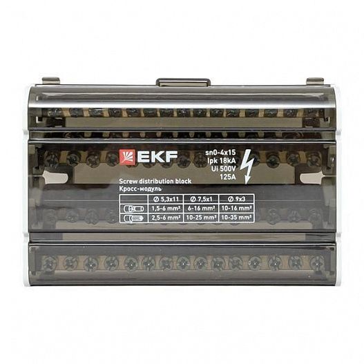 Шина нулевая в корпусе 4х15 EKF sn0-4x15