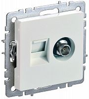 Розетка компьютерная + телевизионная 2-м Brite  RJ45 кат.5E + TV жемчуж. IEK BR-AK20-1-K36