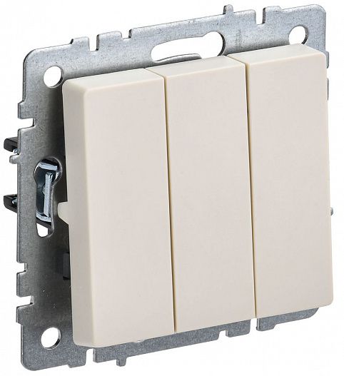 Выключатель 3-кл.  BRITE  10А беж. IEK BR-V30-0-10-K10
