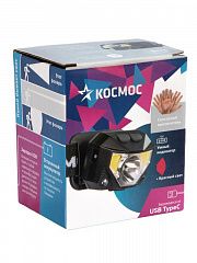 Фонарь налобный аккум. 3Вт XPG 2х3Вт COB/Li-po 1200мА.ч ABS пластик КОСМОС (KOC851Lit)
