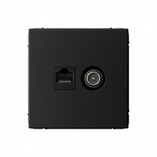 Systeme Electric ArtGallery Карбон Розетка двойная ТВ + компьютерная RJ45, кат. 5Е