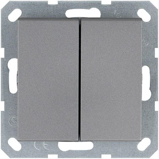 Выключатель 2-кл. 10А IP20 механизм алюм. Jasmart G3023S